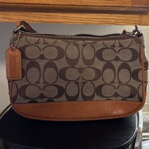 Coach Brown and Tan Signature Bag